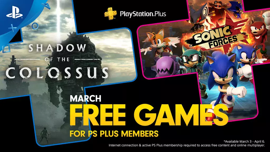 
Shadow of the Colossus and Sonic Forces are your free PS Plus games for March.